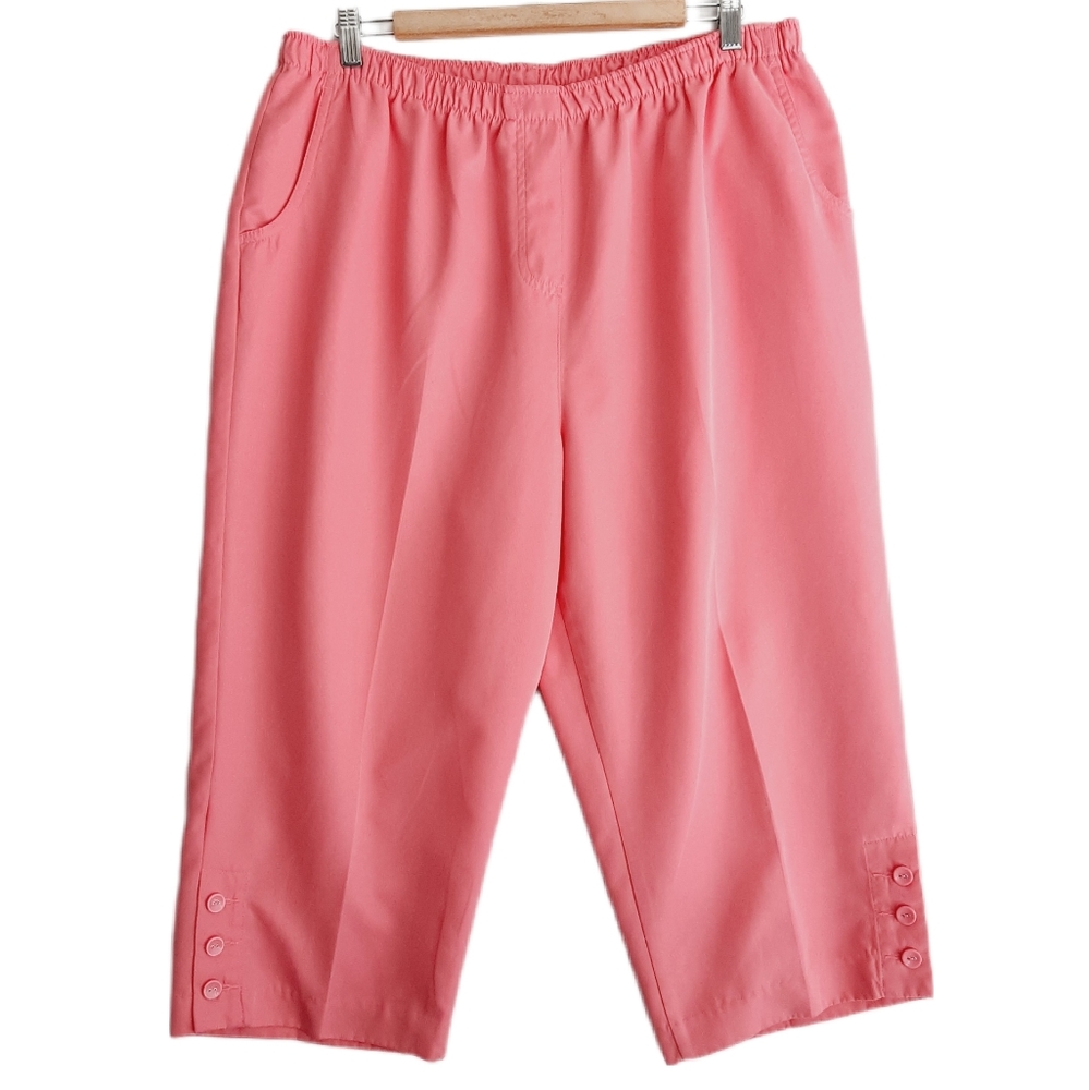 🍒 ALIA High Rise Pull-On Capri Crop Pants Pink Sz L - XL *Damaged*